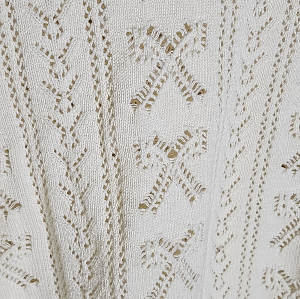 LoveShackFancy Cream Cable Knit Crew Neck Sweater - Picture 4 of 9